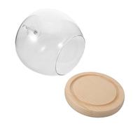 Toyvian Dôme Vitrine en Verre Grand Format de Pomme avec Socle en Bois Naturel - Cloche Décorative D’intérieur pour Exposition et Protection D’Objets - Accessoire pour Décoration Maison,