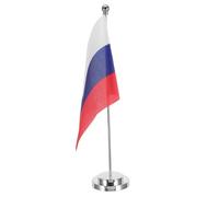 Toyvian Drapeau et Hampe Russe en Décoratif Polyester Table en Fer, Facile à Installer Bannière Élégante et Brillante pour Bureau Festivals