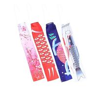 Toyvian Drapeaux de Carpe Japonerie 4Pcs Décoration de Restaurant de Sushi Pendentifs Suspendus Extérieurs Indicateur de Vent Décoration de Fête Japon