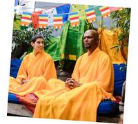 Toyvian Drapeaux de Prière Bouddhistes Cinq Couleurs Polyester Bannière Décorative pour Temple Jardin et Espaces Spirituels Suspendue Facilement pour Méditation et Paix