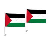 Toyvian Drapeaux palestiniens lot de 2 en polyester texture délicate pour vitrages de véhicules et manifestations