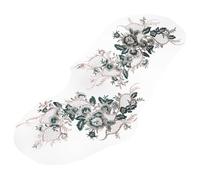 Toyvian Écusson Floral Brodé Vert en Tulle Patch Autocollant 3D pour Femmes Accessoire DIY pour Vêtements Paquet et Décoration Artisanale Patchs Couture à Coudre Motif Élégant et