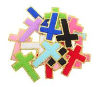 Toyvian Écussons Thermocollants Croix 18 Pièces Brodés Polyester Multicolores Patchs Décoratifs et Réparateurs pour Vêtements Paquet Chapeaux - Application Rapide au Fer pour