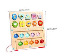 Toyvian Éducatif Bois avec Perles Colorées Magnétiques Jeu de et Coordination Œil Main pour Garçon Fille Puzzle Forme Nombre Montessori