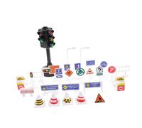 Toyvian Éducatif Garçon Fille Panneaux Signalisation Route et Feu Modèle Plastique Stable pour Sensibilisation Sécurité Routière