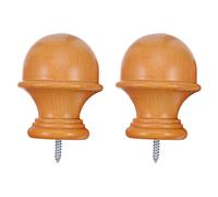 Toyvian Embouts de Tringle à Rideaux en Bois Naturel Finition Bois Brut Couleur Original Diamètre Intérieur 29 Mm 2 Pièces Embouts Décoratifs Champignon pour Salon et Chambre