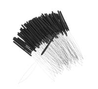 Toyvian Enfile-Perles à Aiguille pour Extensions de Cheveux 100 Pcs Crochet à Boucle en Acier Inoxydable Poignée Plastique Noire Ergonomique Outil Portable pour Tissage Perruques et
