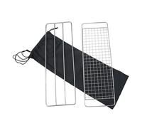 Toyvian Ensemble 3 Pièces Grilles en Acier Inoxydable Barbecue Camping Support Métal Paquet Noir Résistant Chaleur, Anti-Rouille, Cuisson Uniforme en Extérieur