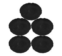 Toyvian Ensemble 5 Assiettes Noires de Pétale en Polypropylène, Plat de Service Polyvalent pour Raviolis, Nouilles, Salades et Desserts, Assiettes pour Restaurant, Repas Familial et Fêtes