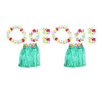 Toyvian Ensemble De 2 Pièces Bandeau Fleur De Plage Jupes D'herbe Pour Les Enfants Jupe Feuille Hawaïenne Jupe De Fête D'herbe Robes Hawaïennes Pour Les Filles Kits Se Réconcilier Banquet