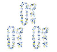 Toyvian Ensemble de 3 Kit Guirlandes Hawaïennes Bicolores Fleurs Artificielles Décorations Tropicales pour Cou Tête Poignet Bleu Blanc