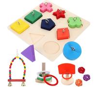 Toyvian Ensemble de 4 Jouets en Bois pour Perroquets, Renforçant la Relation et Satisfaisant L'instinct de Mastication, pour L'entraînement des Oiseaux la Maison Couleur Couleur Aléatoire