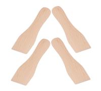 Toyvian Ensemble de 4 Spatules en Bois de Hêtre Couleur Kaki pour Étaler, Gratter et Manipuler Pâte, Beurre ou Pizza, Ustensiles Cuisine Robustes et Polyvalents