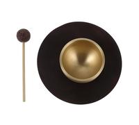 Toyvian Ensemble de Bols Chantants en Laiton Mini avec Maillet et Coussin, Bol Chantant Bouddhiste Portable pour Contemplation, Yoga et Thérapie Sonore, Accessoires pour Équilibre