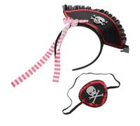 Toyvian Ensemble de Costume de Pirate en Feutre et Plastique Bandeau et Cache-œil Confortable à Porter pour Fête à Thème pour Garçon et Filles et Anniversaires