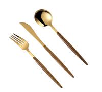 Toyvian Ensemble de Couverts en Acier Inoxydable Or, 3 Pièces, Fourchette Cuillère Couteau, Design Moderne Élégant, Facile à Nettoyer, pour Repas à Domicile