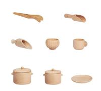 Toyvian Ensemble de Jouets de Vaisselle en Bois 8 Pièces pour Garçon et Filles Simulation la Cuisine Maison de Jeu Vaisselle de Simulation Ludique et Éducative pour Garçon et Filles