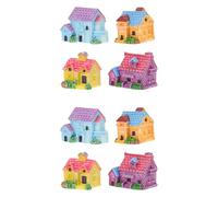 Toyvian Ensemble de Maison Miniature 8 Pièces en Résine, Style Réaliste | Décor de Micro-paysage, pour Balcon et Espace de Vie, Finition Soignée, Effet Artistique, Format Compact