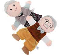 Toyvian Ensemble De Marionnettes À Main 2 Pièces Membres De Famille Marionnettes Grand-Mère Grand-Père À Main en Peluche Douce pour Narration Enseignement Jeu De Rôle