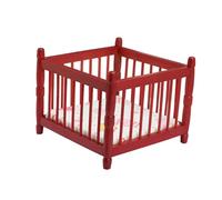 Toyvian Ensemble De Meubles pour Petite Maison De Poupée pour Enfants Jouet De Lit De Maison De Poupée Ensemble De Meubles Miniatures en Bois pour Enfants Rouge