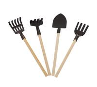 Toyvian Ensemble Mini Outils de Jardinage 4 Pièces pour Maison de Poupée Comprenant Râteau Pelle et Fourche en Plastique Sûr pour Décoration Jardin Miniature et Jeux Éducatifs