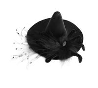 Toyvian Épingle à Cheveux Gothique Noire Petit Chapeau de Sorcier en Satin et Tulle Léger, Accessoire Portable pour Fêtes Costumées et Soirées Scolaires