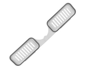 Toyvian Étagère de Rangement sans Perçage pour Salle de Bain, Support Mural d'angle Pliable Blanc et Gris, Étagère Ménagère Multifonctionnelle pour Articles de Toilette, Capacité Élevée