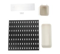 Toyvian Étagère Murale sans Percer en Abs Robuste Panneau Perforé 28x28 Cm et 2 Boîtes de Rangement, Installation Facile Cuisine, Bureau ou Salle de Bain