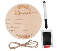 Toyvian Étapes Clés Pour Bois Avec Cordon Tampon Encreur Et Stylo Pour Panneau Annonce De Naissance