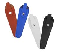 Toyvian Étuis de Protection pour Ciseaux en Cuir Pu 4 Pièces Mixte Noir Blanc Marron Bleu Sécurité Couture Accessoire de Rangement Domestique Usage Manuel