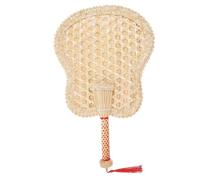 Toyvian Éventail à Main Tissé Naturel Paille Grand Format Ventilateur Artisanal Chinois pour Extérieur et Fête Léger et Portable