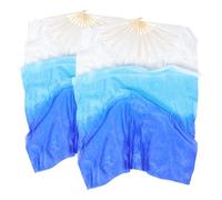 Toyvian Éventail de Danse en Bois et Tissu Doux, Polyvalent pour Spectacles Traditionnels, Éventails Longs Multicolores pour Danseuses de Danse du Ventre
