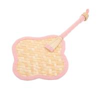 Toyvian Éventail Décoratif Rose Paille Tissée Main Forme Cœur et Trèfle à Quatre Ventilateur Léger pour Garçon Fille Jeu Éducatif et Rafraîchissement Estival