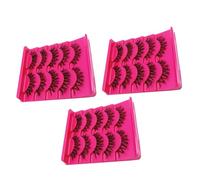 Toyvian Faux Cils Réutilisables Tige Transparente 15 Paires Cils Multicouches Naturels Cheveux Faits Main Noirs Légers et Pratiques à Poser