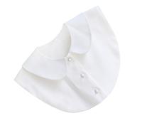 Toyvian Faux Col Amovible pour Femmes et Filles Demi-Chemise en Coton-Polyester Col Rond Uni Blanc Bouton Perlé Chemisier à Revers Accessoire Mode Polyvalent