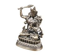 Toyvian Figurine Bouddha Laiton Vintage Sculptée Décorative Statue Bouddhiste Artisanale pour Bureau et Intérieur Ornement Métal Unique et Élégant