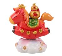 Toyvian Figurine Cheval Résine Rouge 12 Cm Décoration Bureau Année du Cheval Ornement Mini Sculpture Décorative pour Maison et Espace de Travail Symbolique Chance et Énergie