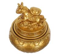 Toyvian Figurine de Cheval Chinois Feng Shui Doré Rotative en Alliage, Décoration Élégante pour Bureau et Maison, Symbole de Prospérité et Ornement du Nouvel an Lunaire