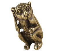 Toyvian Figurine Mini Singe en Laiton Rétro, Décoration Animale Artisanale Vintage, Objet Décoratif Métallique Compact, Ornement Bureau Intérieur, Statuette Miniature Singe, Sculpture De Collection