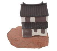 Toyvian Figurine Miniature de Maison Chinoise Vintage pour Micro-Paysage Décor Aquarium et Bonsaï Modèle Petit Pavillon Pierre Absorbante Ornement Bureau et Jardin Intérieur