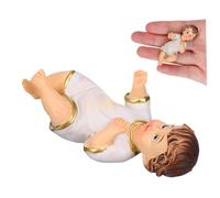 Toyvian Figurine Résine Garçon et Filles Jésus 6Cm Mini Bébé Jésus Statue Ornement Crèche Noël Décoration Religieuse pour Maison Bureau Présent Chrétienne