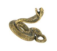 Toyvian Figurine Serpent en Laiton Rétro, Statuette Décorative Compacte Base Plate, Ornement Animalier Vintage pour Décoration de Bureau, Sculpture Artisanale en Métal Lisse et Élégante