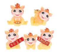 Toyvian Figurines de Cheval Facile à Nettoyer en Résine Lot de 5 Ornement Feng Shui Polyvalent pour Décoration Nouvel an Chinois pour Maison et Bureau