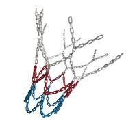 Toyvian Filet de Basket-Ball à Chaînes 3 Couleurs, Maille Robuste en Acier Inoxydable, 12 Crochets, pour Panier de Basketball Extérieur, Équipement Sportif Résistant et Sonore,