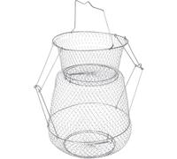 Toyvian Filet de Pêche Réutilisable Grosse Capacité en Métal Résistant à l'usure, Léger et Pliable Fond Plat, Pêche en Plein Air aux Poissons et Crabes