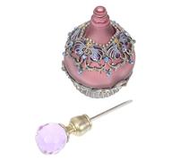 Toyvian Flacon de Parfum Vintage en Verre Émaillé Couleur Couronne pour Huiles Essentielles 23 ML, Bouteille Rechargeable Compacte Voyage, Distributeur Pratique sans Fuite