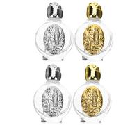 Toyvian Flacons en Verre pour Eau Bénite Lot de 4, Rechargeables et Décoratifs, Adaptés pour Baptêmes et Usage Personnel, Motif Aléatoire Métal Or Antique Style Aléatoire