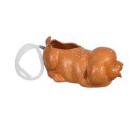 Toyvian Fontaine Céramique pour Bassin avec Jet d'eau Forme de Chien Décoration Extérieure et Intérieure Jardinière Intégrée pour Plantes Vertes Accessoire Cascade Écologique pour Aquarium