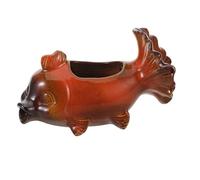 Toyvian Fontaine Décorative en Céramique à Circulation d'eau pour Aquarium et Bassin Sculpture Poisson Rouge Rouge Patiné sans Pompe Fontaine d'Intérieur et Jardin Filtration Naturelle