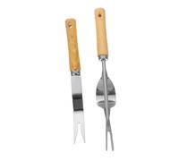 Toyvian Fourche à Désherber Acier Inoxydable pour Jardin Et Maison, Lot De 2 Extracteurs Portatifs Légers, Désherbeur Ménager Multifonction pour Pelouse Et Parc